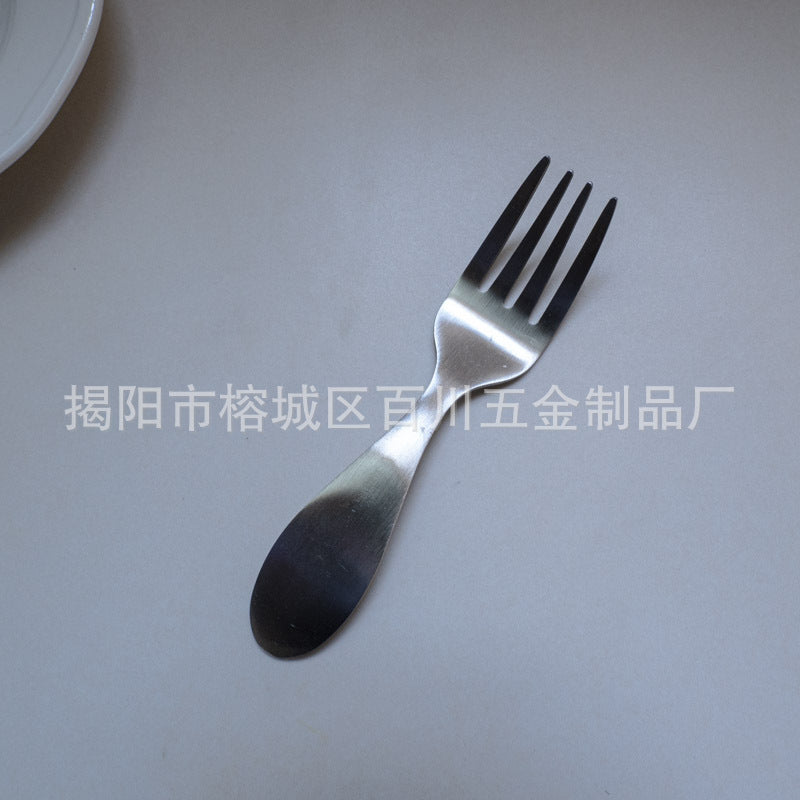 1-5Recommended for One-Year-Olds: Short Wide-Handle Toddler Spoon for Kindergarten, Milk Powder, Dessert Spoon, and Fork304Stainless Steel Dinner Knife