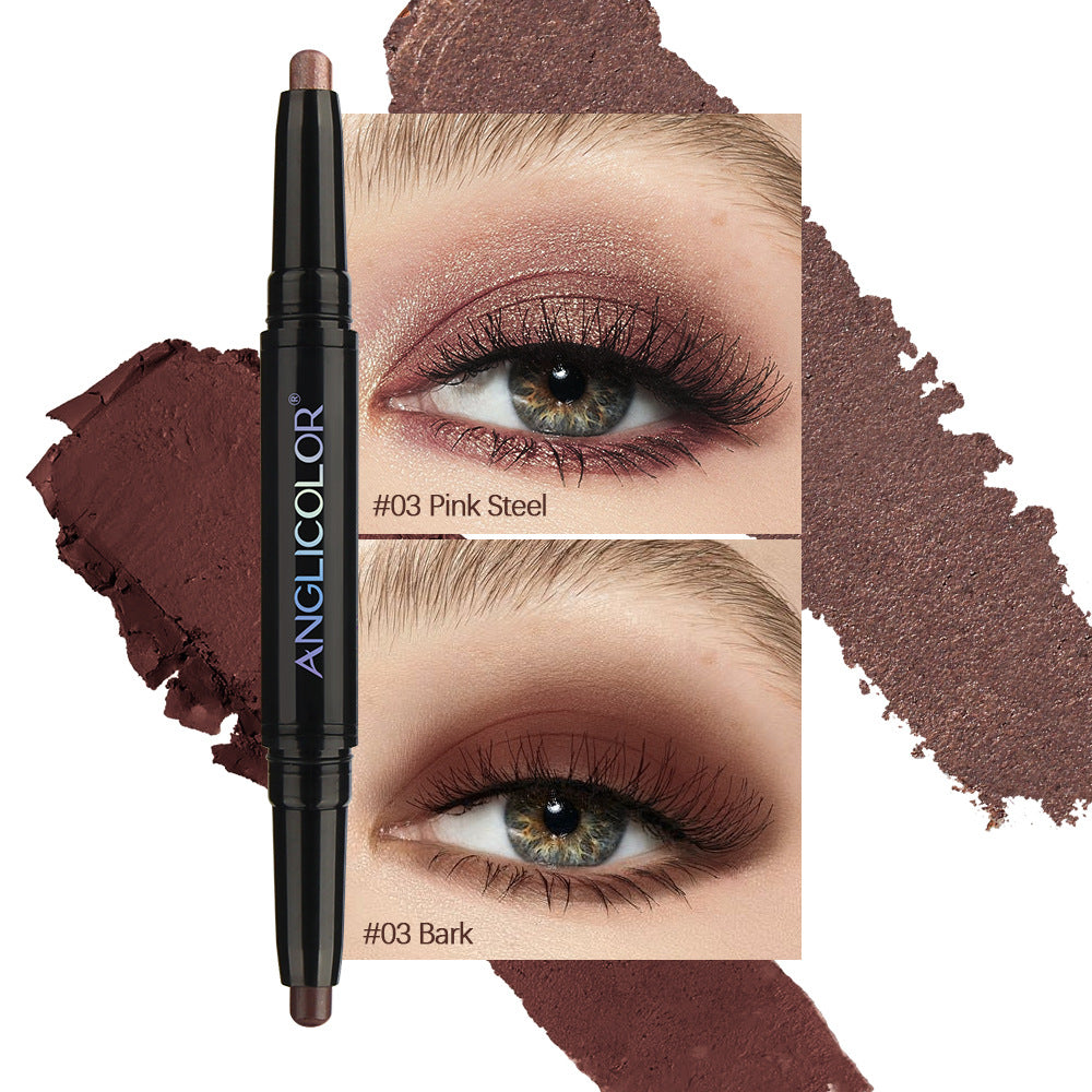 Double-Ended Eyeshadow Stick Long-Lasting Easy to Apply Rotating Fine Shimmer Eyeshadow Pen Highlighter Aegyo-sal Brightening Pen