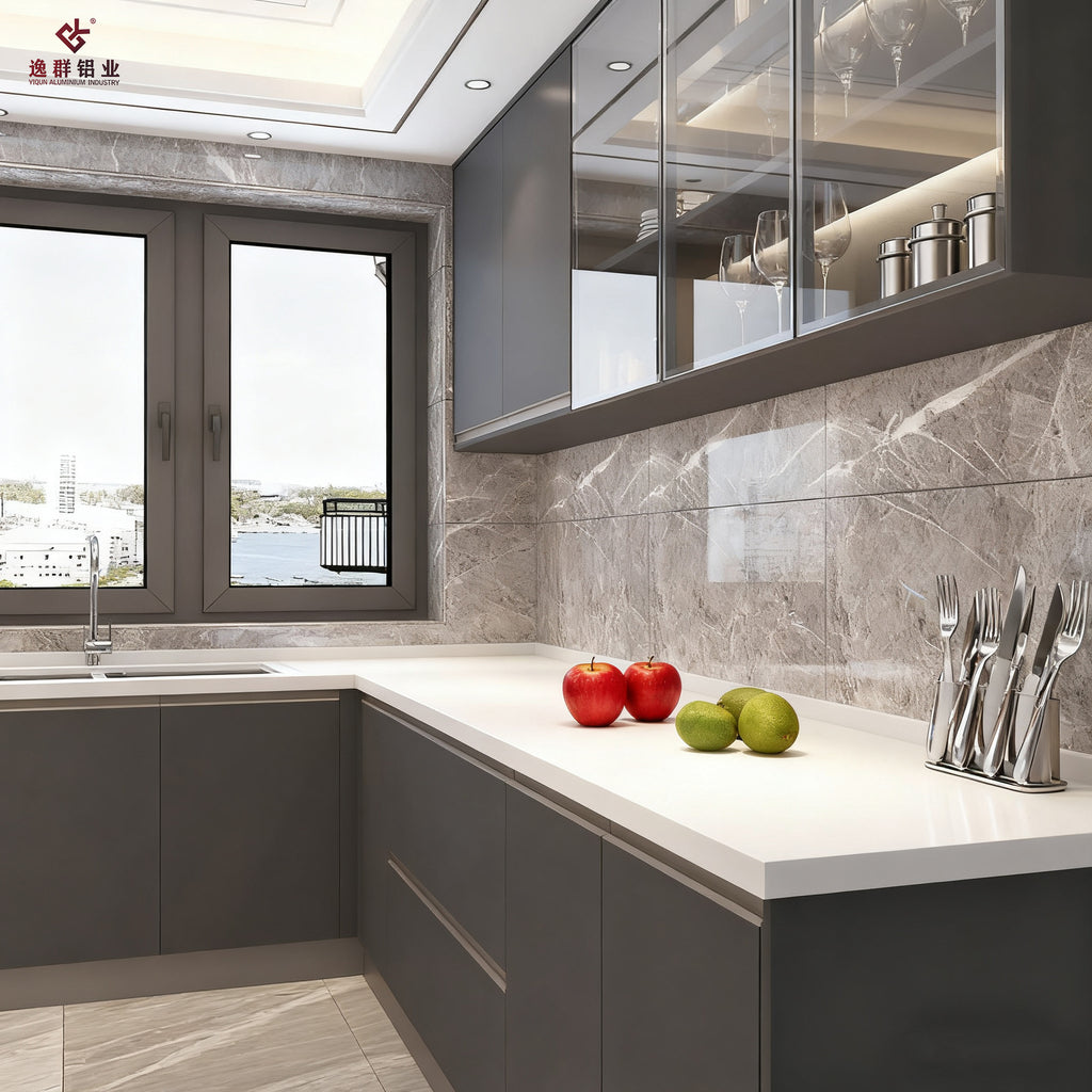 Custom Aluminum Alloy Home Kitchen Cabinets and Wall Cabinets, Whole House Integrated Cabinets, Stove, Factory Direct