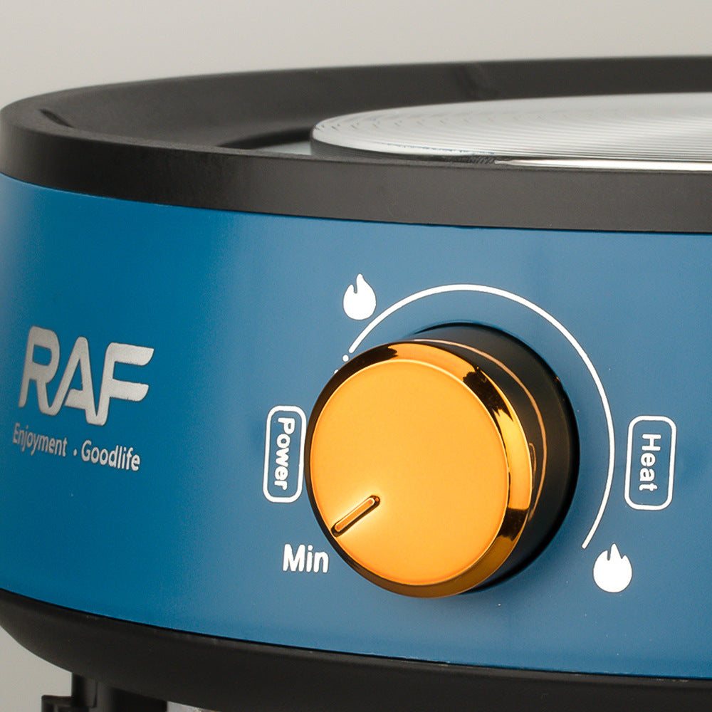 RAF European Standard Household BBQ Hot Pot Grill All-in-One Pot Multifunctional BBQ Machine Grilling and Stir-Frying Electric Grill Pan