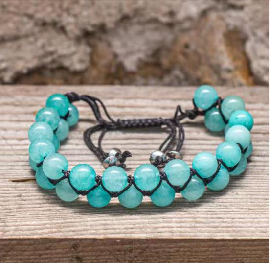 Amethyst Bracelet Men's Volcanic Stone Long Blue Point Bracelet Pyrite White Pine Braided Bracelet