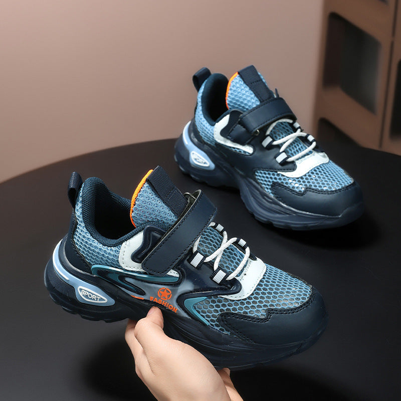 Children's casual shoes breathable single mesh fashion children's shoes2025Spring new style soft sole non-slip wear-resistant elementary school student sneakers