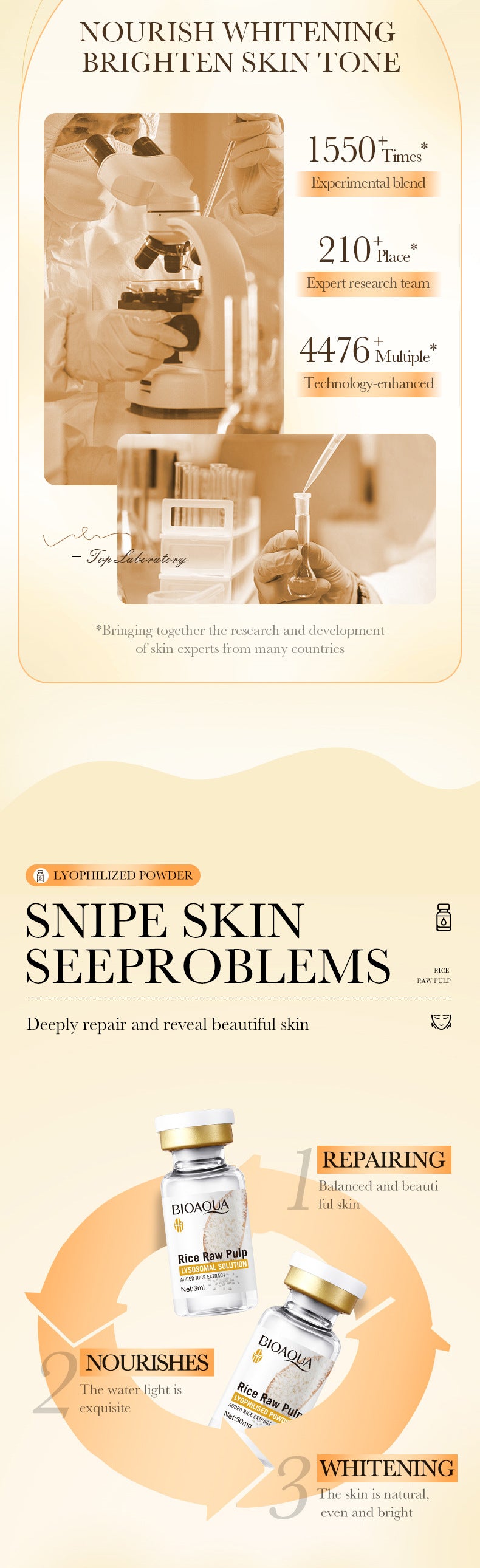 Rice Freeze-Dried Powder Set BIOAOUA Whitening and Repairing Original Powder Freeze-Dried Powder Cross-Border Wholesale