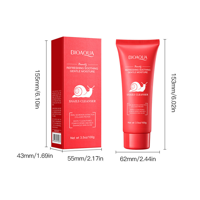 Snail Purifying Facial Cleanser BIOAOUA Moisturizing and cleansing facial cleanser cross-border foreign trade wholesale