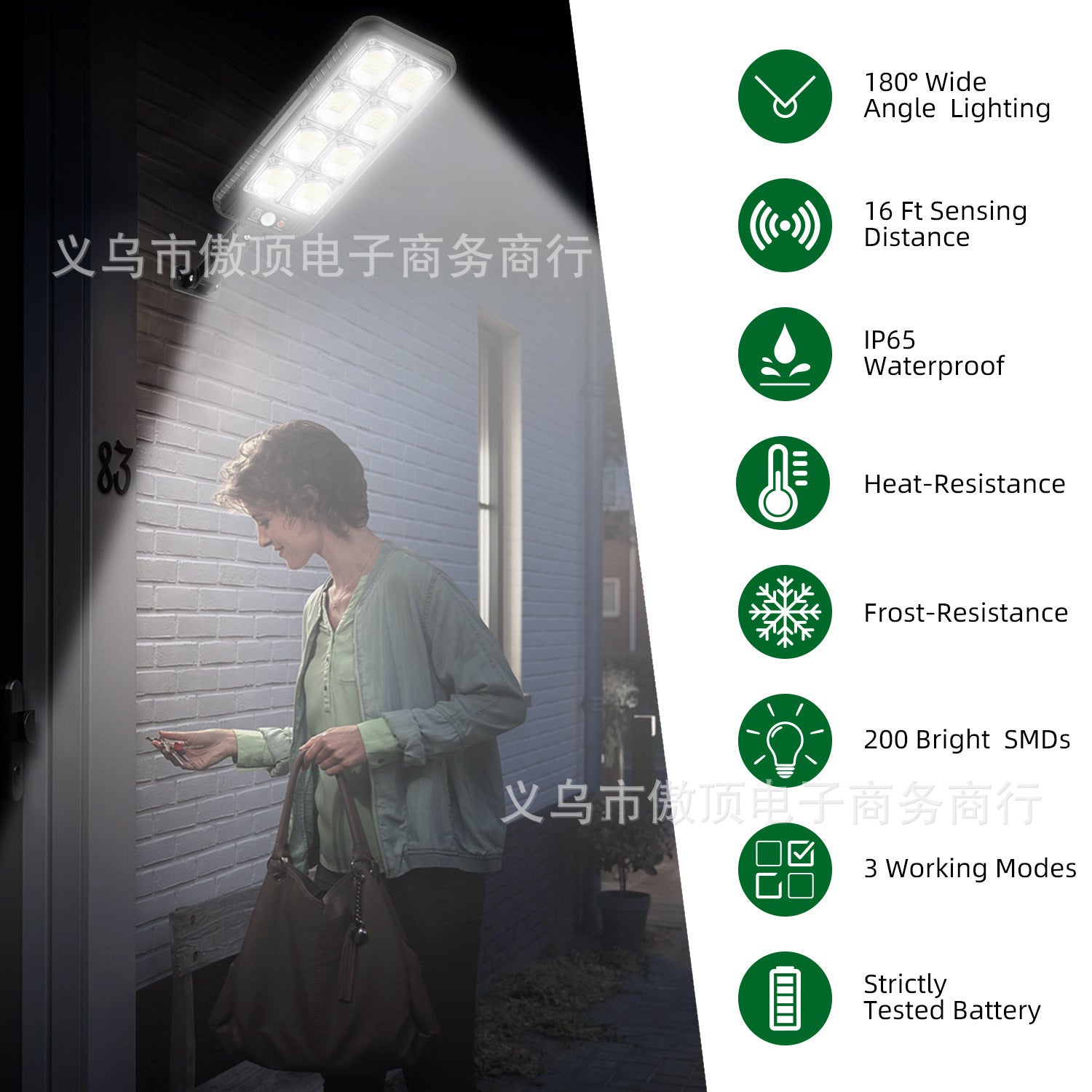 New solar light for outdoor use LED Wall Lamp Remote-Controlled Garden Path Light Garage Light with Human Body Sensor