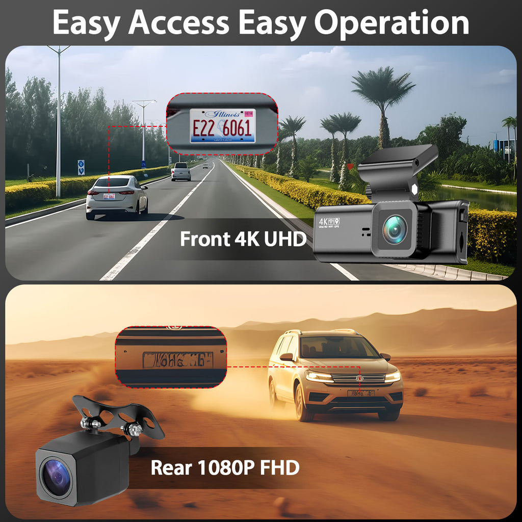 V56 3.18Inch Screen4K+1080P Driving Recorder REDTIGER F7N Optimized Driving Recorder wifi