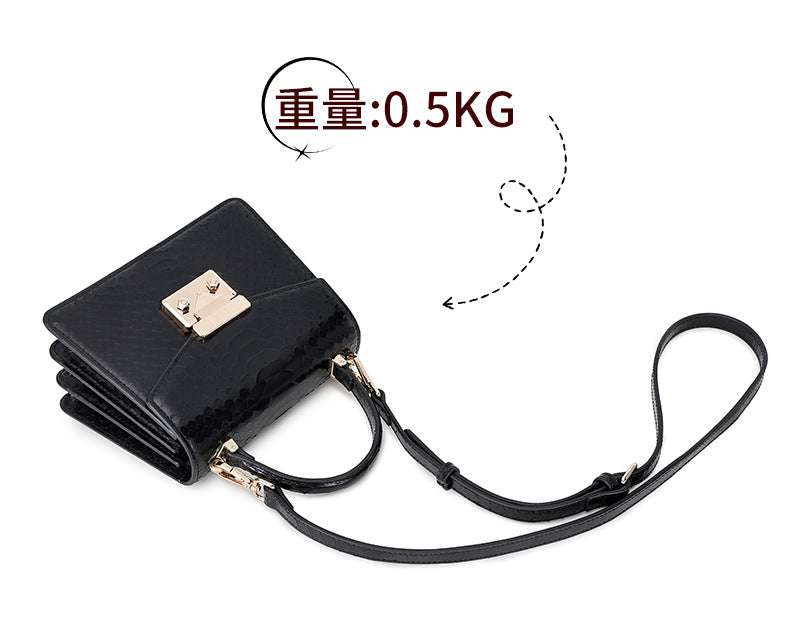 Snake Pattern Kelly Bag Niche Versatile Handbag High-Quality Fashion Women's Bag Light Luxury Single Shoulder Crossbody Women's Bag