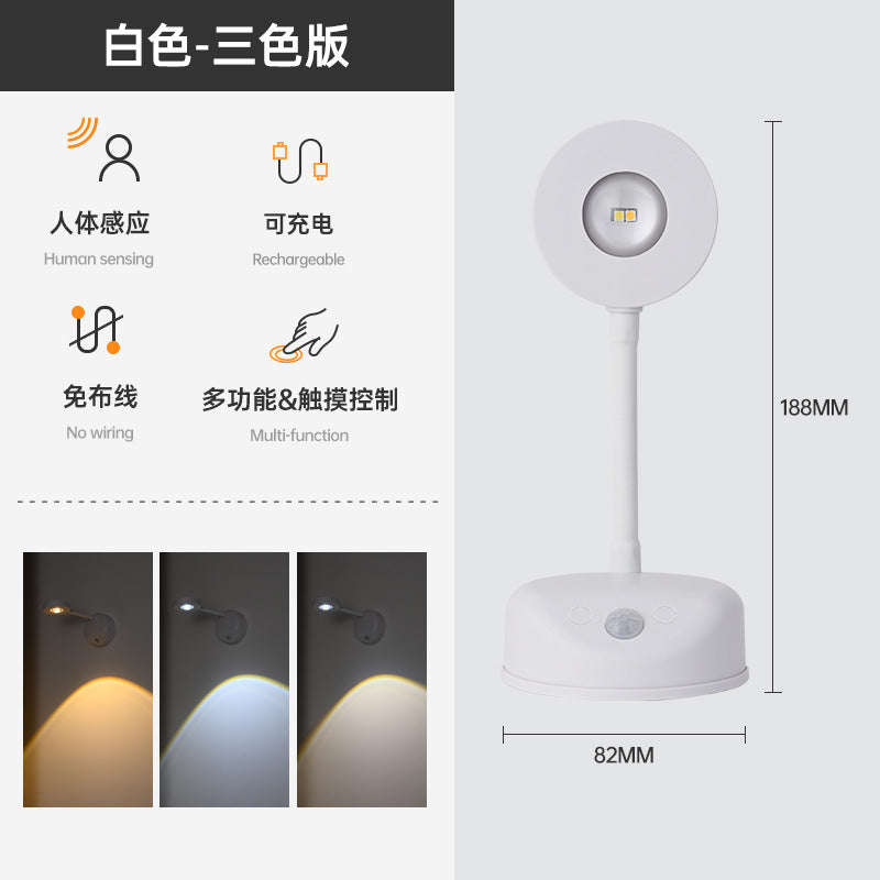 new indoor wireless wall light spotlight Charging led Intelligent Human Body Sensor Light Remote Control Picture Light