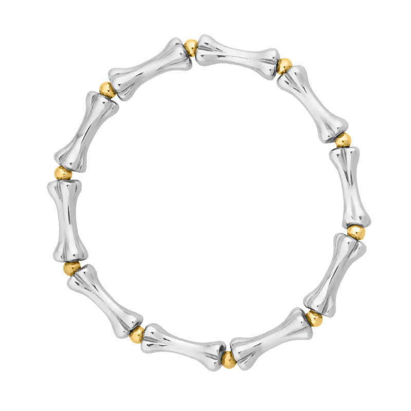 Stainless Steel Matte Skull Bone Bracelet Titanium Steel Polished Bright Surface Spliced Bracelet Factory Wholesale