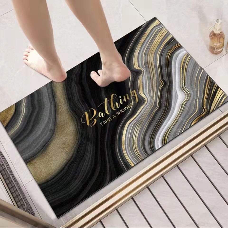 Geometric Abstract Entryway Non-Slip Mat Home Bathroom Doorway Water Absorption Soft Mat Easy to Clean Tech Cloth Entrance Mat