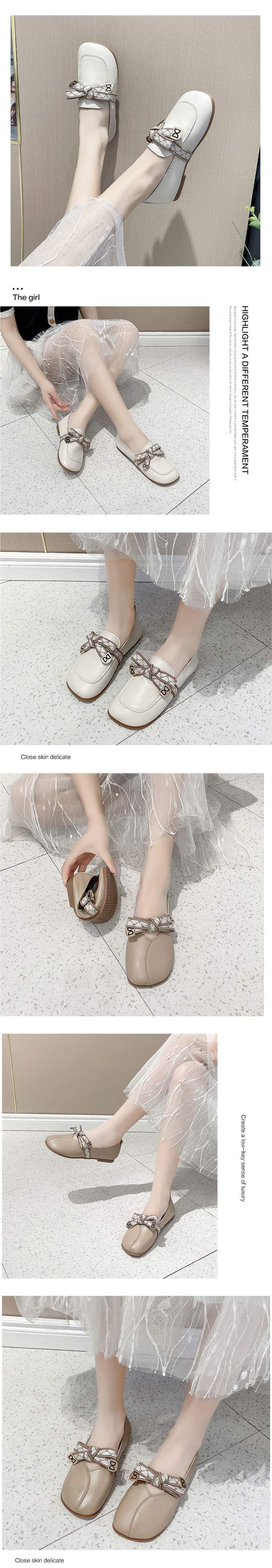 Butterfly Knot Flat Shoes for Women, Soft Sole Lightweight Mango Toe Loafers, Slip-On Moccasins for Pregnant Women