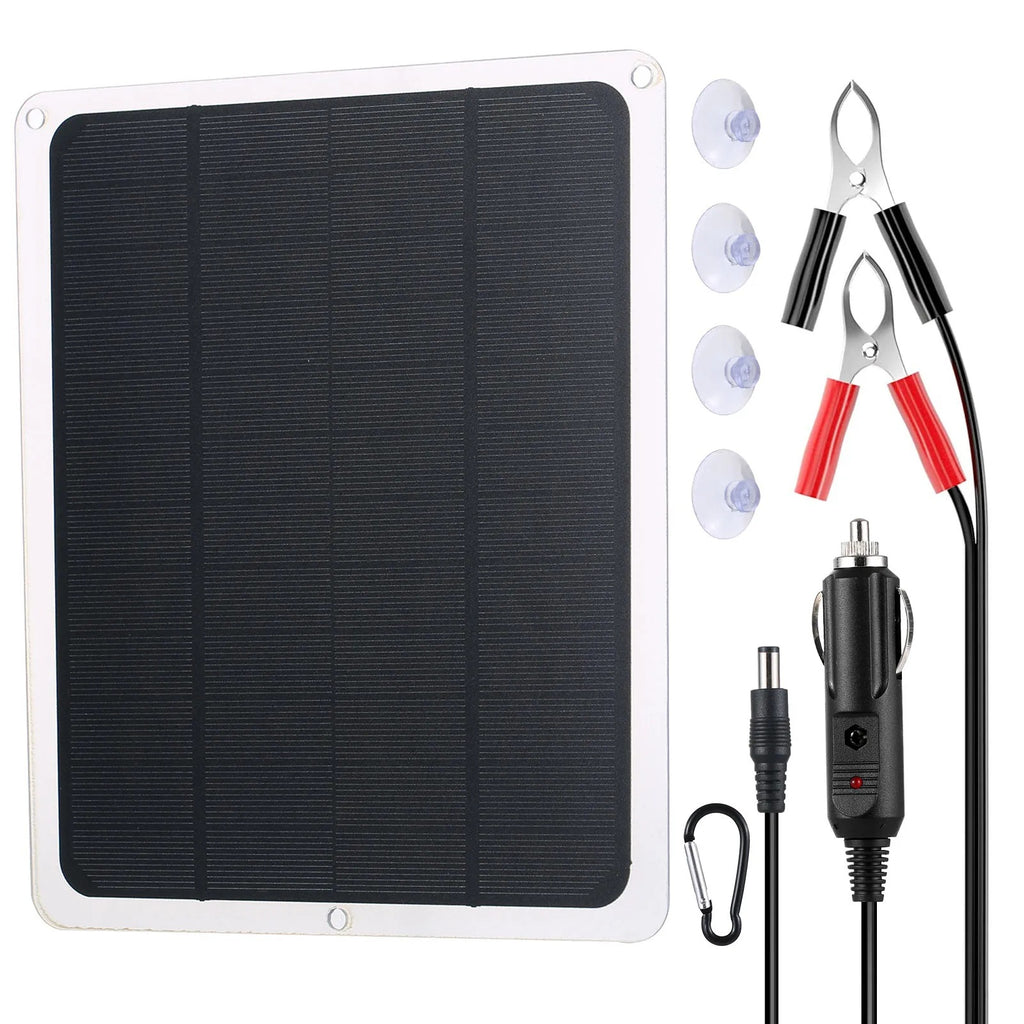 20W Monocrystalline Charging Car Flexible Solar Panel Yacht Charger Outdoor Charger