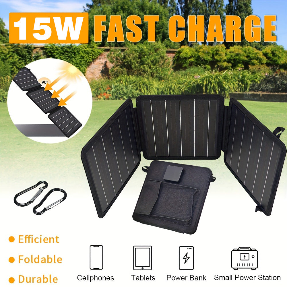 Factory Direct Sale 15W Monocrystalline 70% off Pack Dual Output Port Outdoor Portable Emergency Solar Charging Panel Waterproof Durable