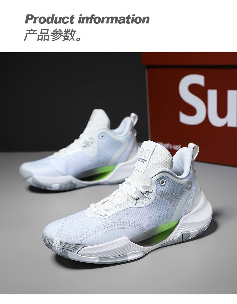 New Trendy Fashion Basketball Shoes Breathable Mesh Sports Shoes High Top Luminous Lightweight Comfortable Men's Sneakers