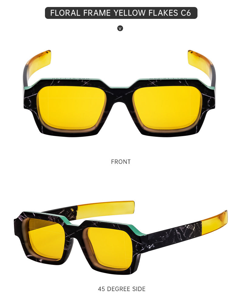 New Fashion Square Frame Sunglasses for Men and Women with a High-End Feel INS European and American style sunglasses outdoor glasses sglasses
