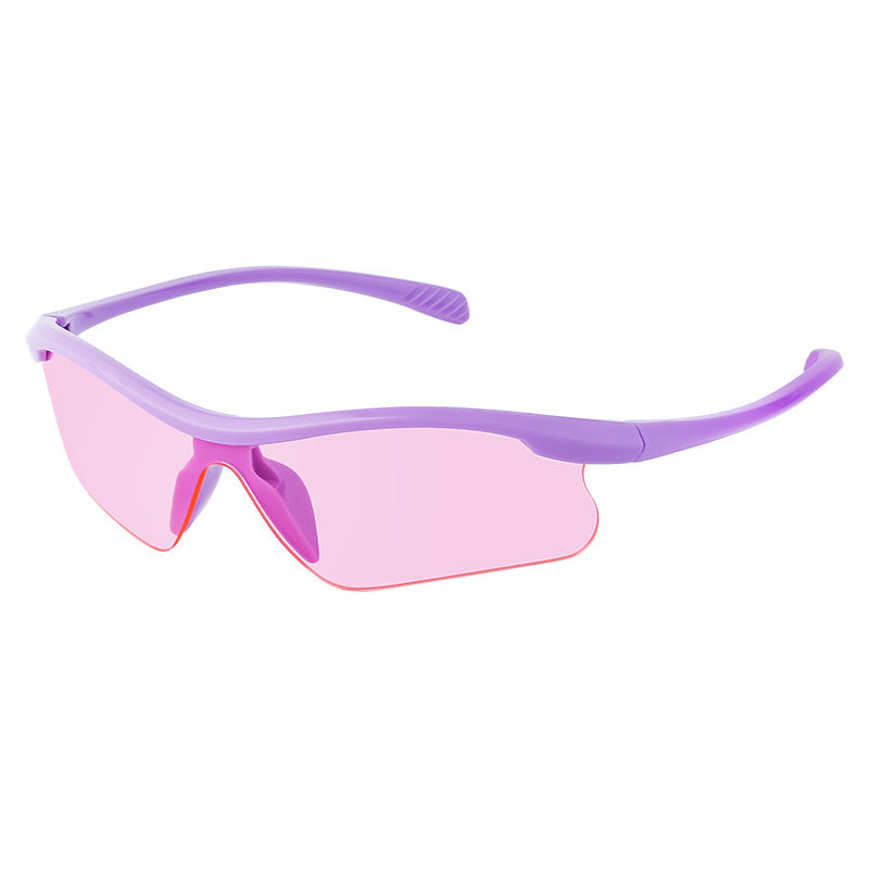 European and American Style Half-Frame Cycling Sunglasses Windproof Sunglasses for Women Personalized Outdoor Sports Running Glasses Eye Protection for Men