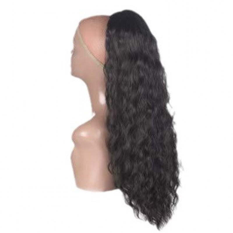 Drawstring Ponytail Wig European and American Style Corn Silk Net Wig Ponytail Water Wave ponytail hair Wig Detection
