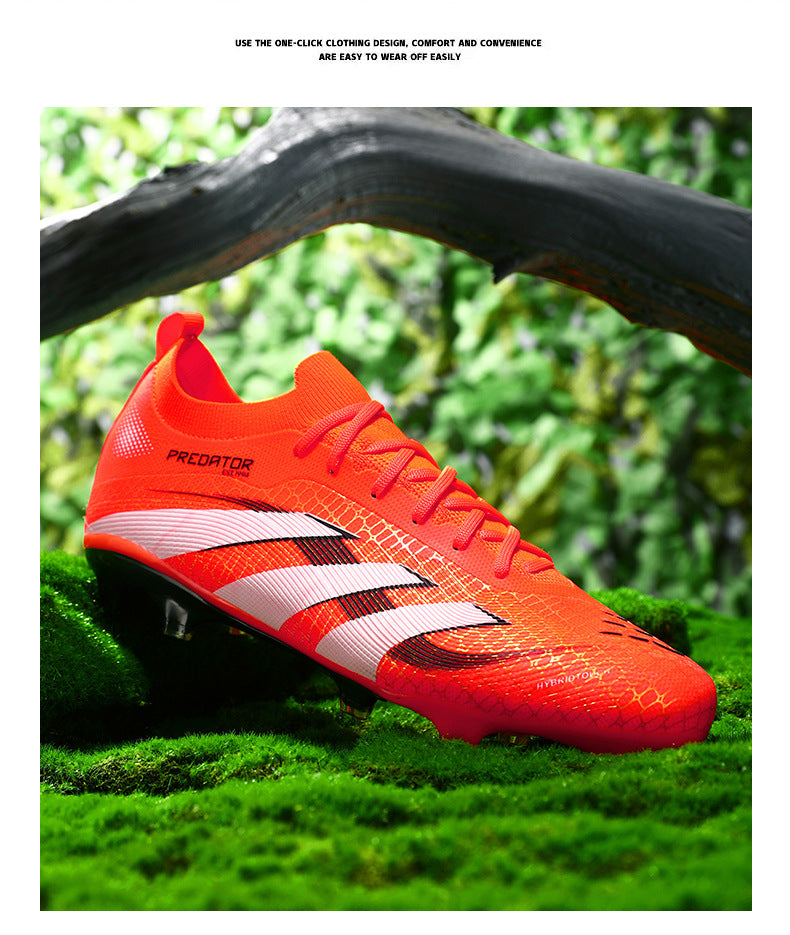 2025New Football Shoes for Men and Women, Youth Students, Fashionable and Comfortable, Long Spikes, Low-top, Factory Direct Sale