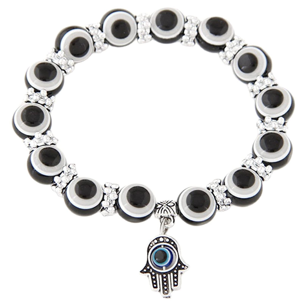 Men's Demon Eye Bracelet Palm Pendant Resin Evil Blue Eye Beads Fatima Palm Bracelet