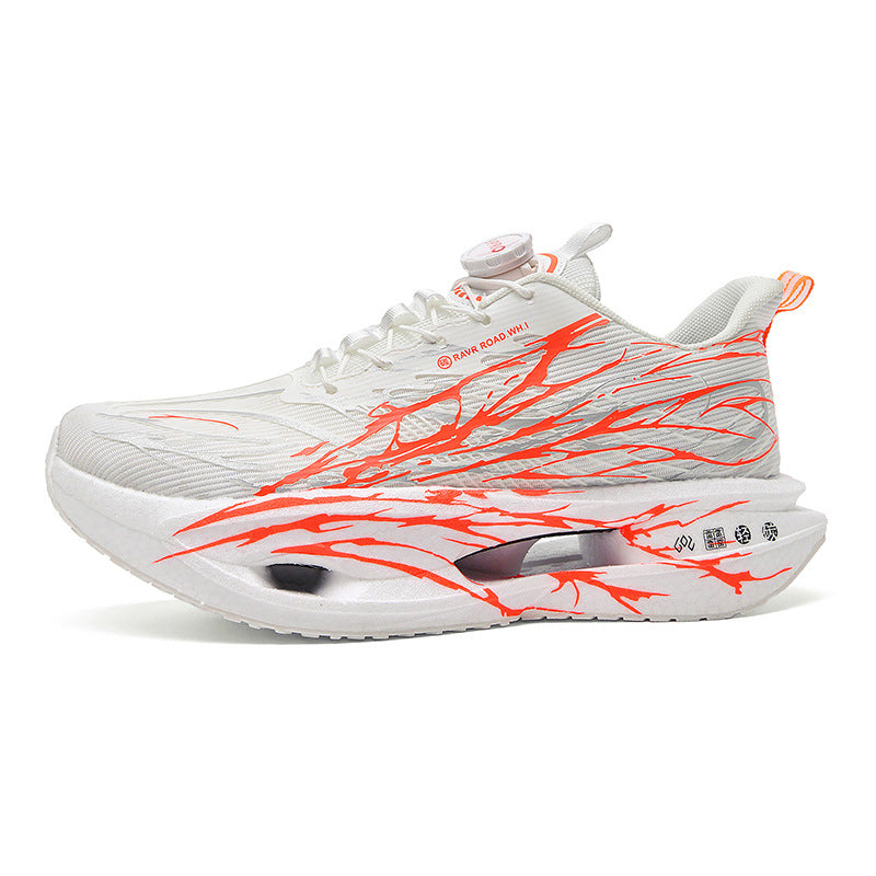 Autumn Winter Double Mesh Thickened Comfortable Rotating Buckle Fluorescent Versatile Running Shoes Youth Carbon Plate Really Soft Sole Sports Shoes