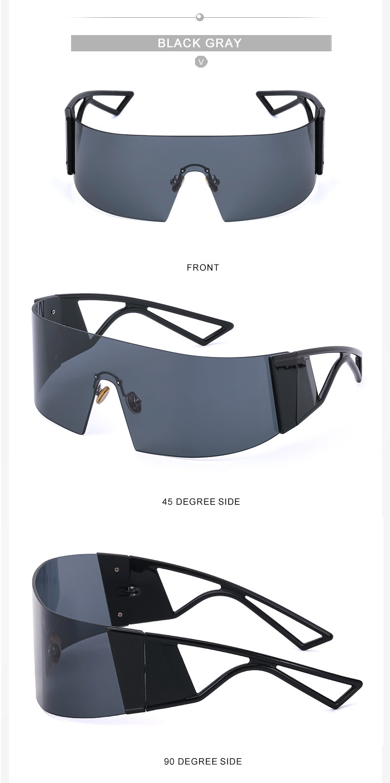 Outdoor Sports Cycling Glasses for Women, Colorful Integrated Windproof Sunglasses, Trendy European and American Style, Large Frame Sunshade and Sun Protection Sunglasses