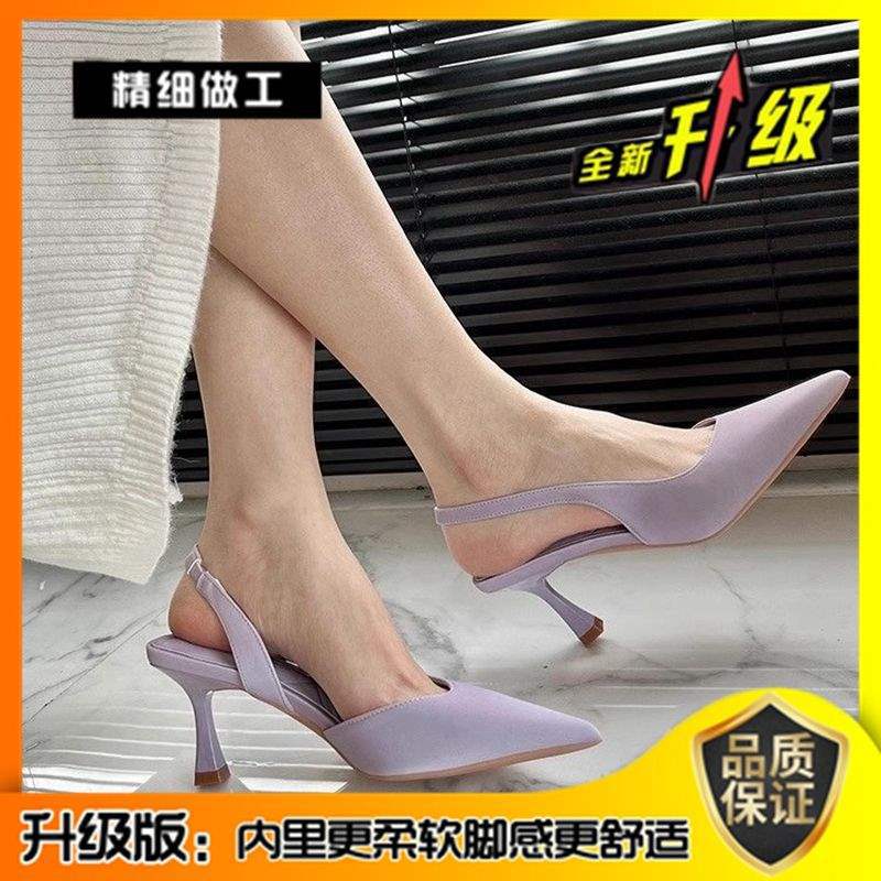 French Style Closed-Toe High Heels for Women2025New Year's New Pointed Toe Stiletto Shoes Niche Design Sense Elegant Sexy Sandals
