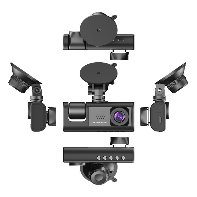 170High-definition dashcam with front, rear, and side recording touchscreen1080P Recorder WIFI Mobile Phone Interconnection