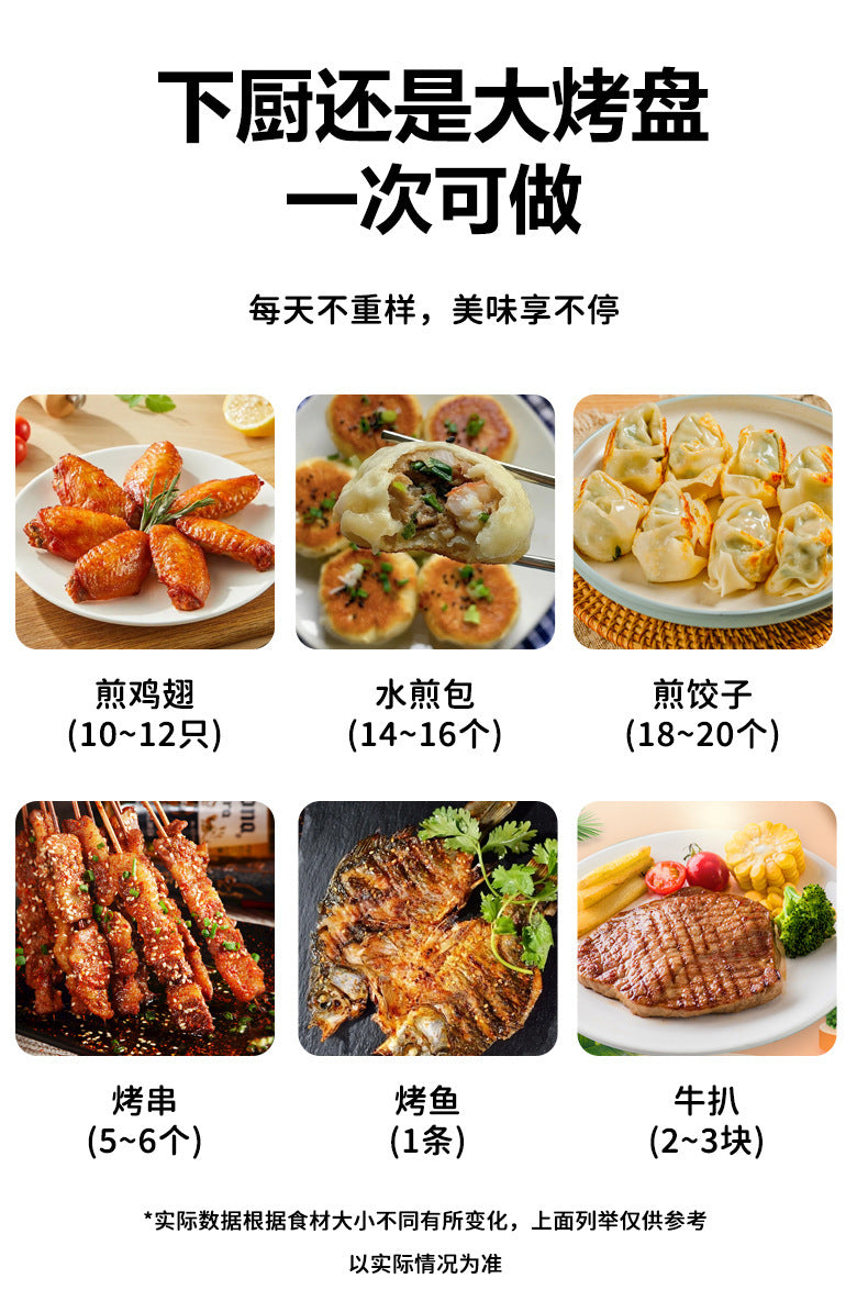 Wanlida New Electric Griddle for Home Use, Double-Sided, Multi-Functional, Deepened and Enlarged, Can Fry and Roast, Grilling Machine, Griddle Pan