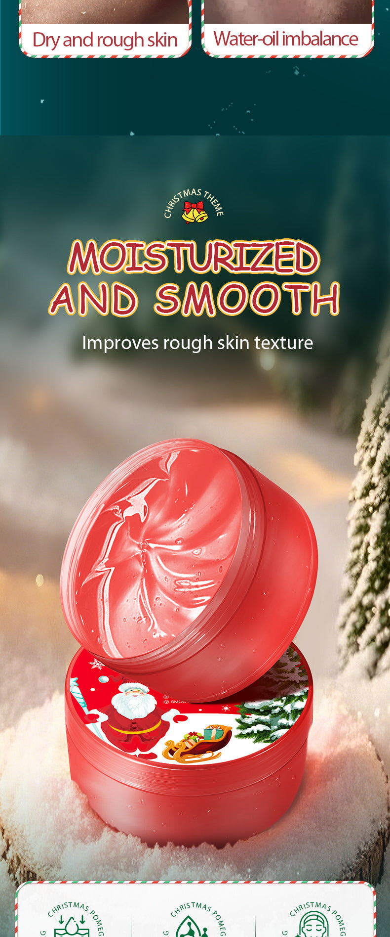 Christmas Red Pomegranate Moisturizing Gel SADOER Moisturizing Aloe Vera Gel Cream Cross-Border Foreign Trade Wholesale
