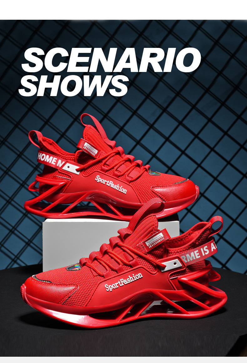 Spring New Large Size Blade Sole Sneakers Casual Versatile Men's Shoes Fashion National Style Patchwork Trendy Shoes