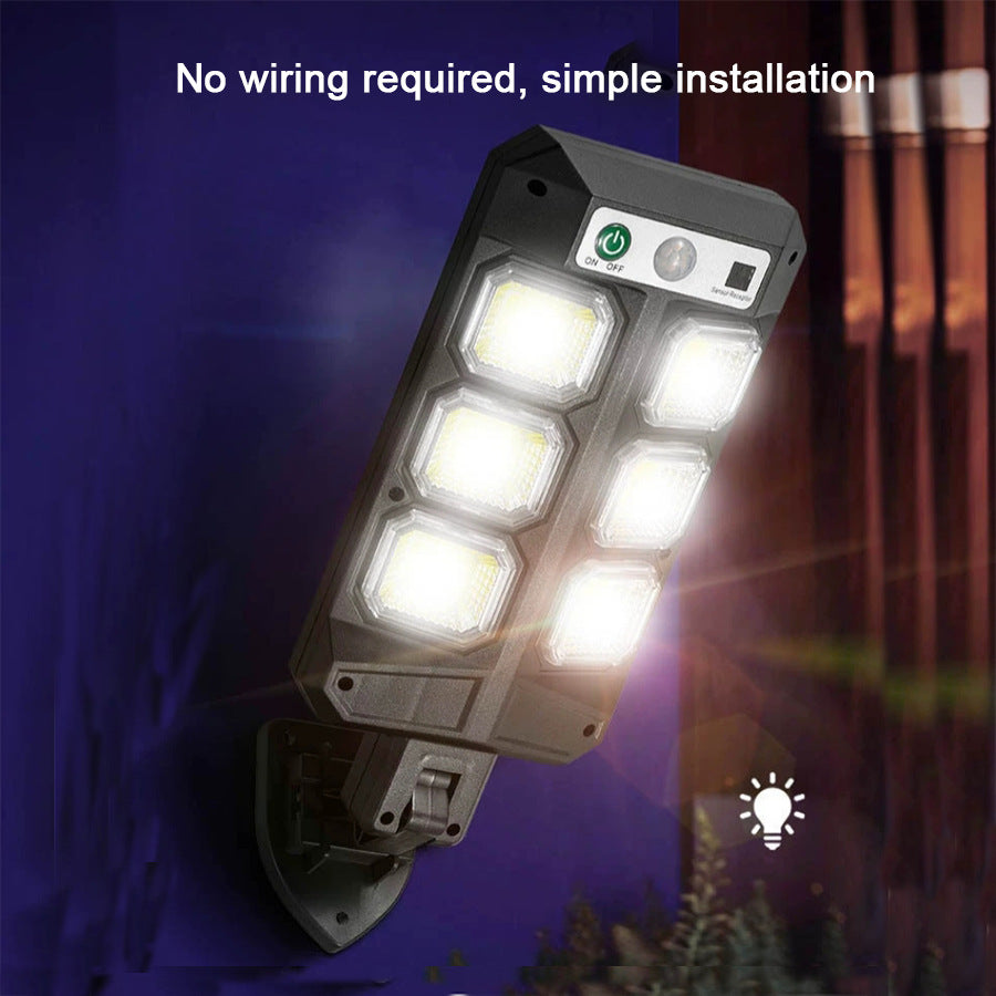 Solar Street Light Outdoor Integrated Light Human Body Sensing Garden Light Waterproof Wall Lighting with Remote Control