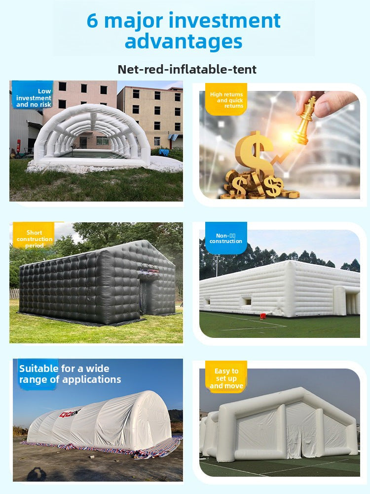 Internet Celebrity Inflatable Tent Large Outdoor Wedding Exhibition Mobile Banquet Tent Emergency Rescue Anti-epidemic Insulation Double Layer