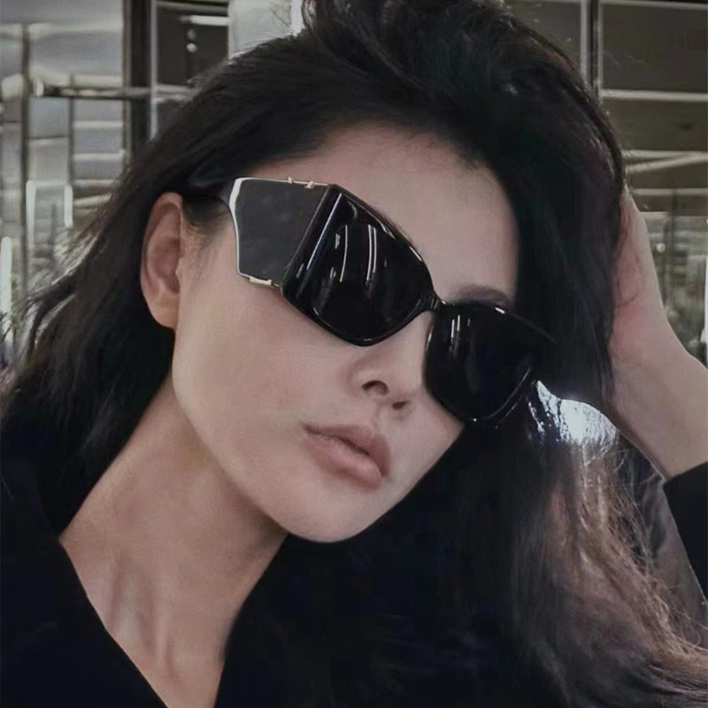 Yang Shulin Style Cat Eye Sunglasses for Women Fashion Large Frame Sunglasses High-end Sun Protection Glasses glasses