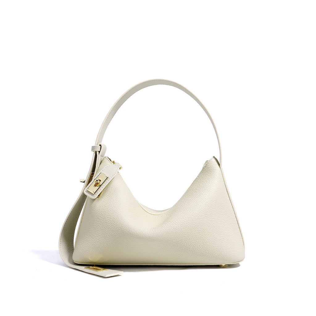 European and American High-End Luxury Handbag for Women, Niche Design, Underarm, Single Shoulder, Crossbody, Dumpling Shape, Genuine Leather, Cowhide, Pillow Bag