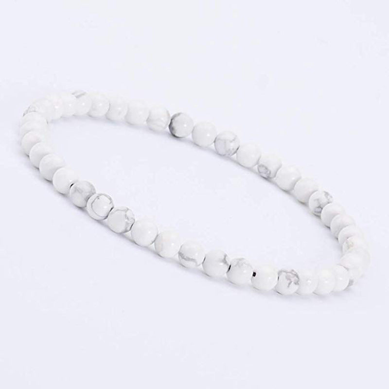 4mm Tiger Eye Stone Bracelet Small Natural Stone Striped Agate White Pine Beaded Moonstone Women's Bracelet