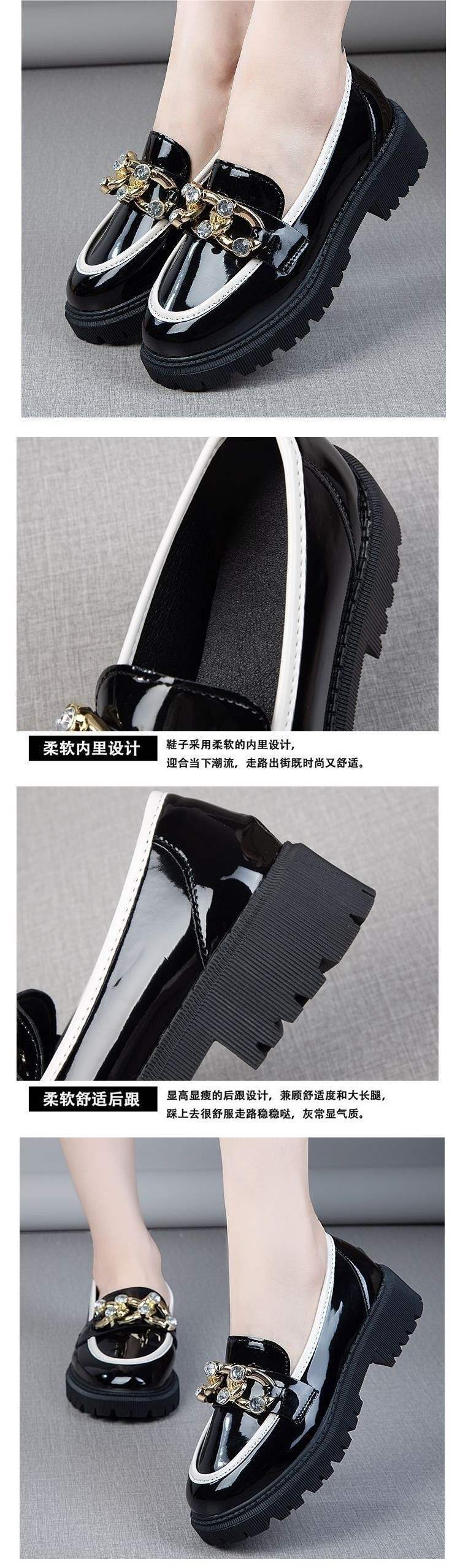 Women's Brand Single Shoes2025New versatile soft-soled slip-on loafers British style round toe shoes