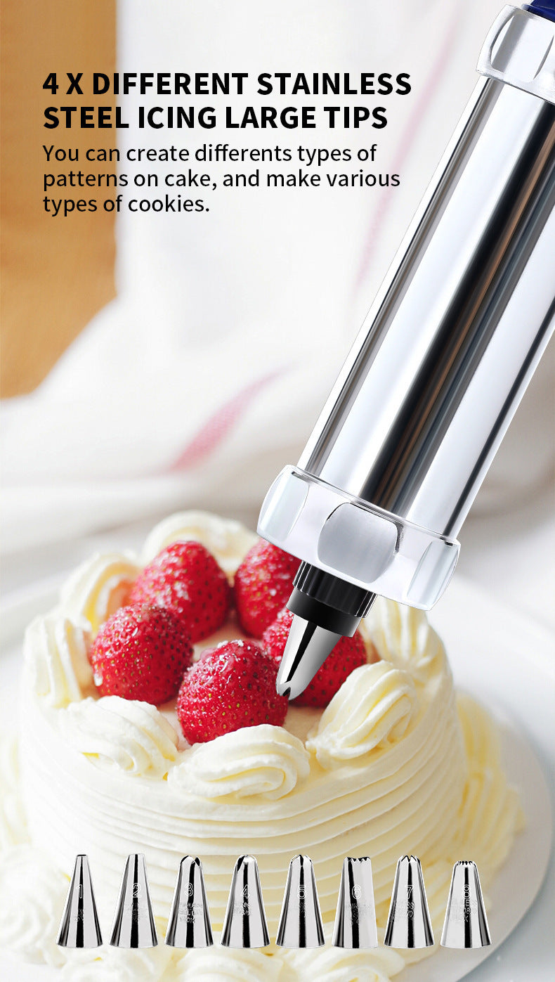 Handheld Aluminum Alloy Decorating Gun Cookie Gun Cream Gun20Piece Set