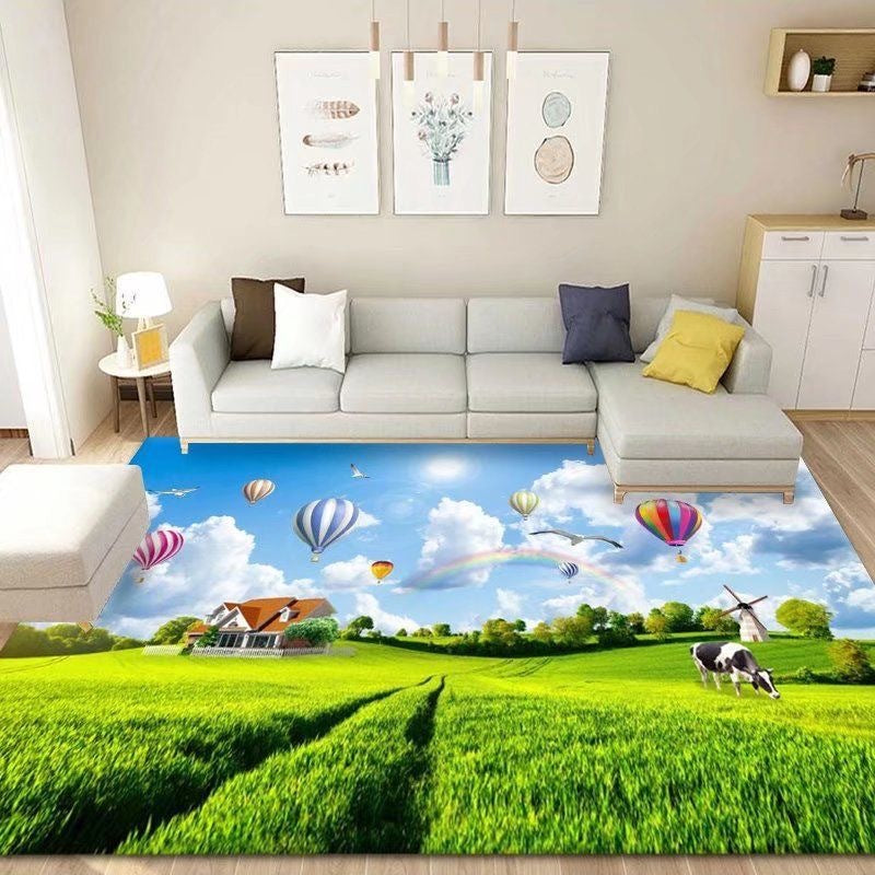 Living Room Carpet Stain-Resistant Easy to Clean Sofa Coffee Table Rug Home Insulation Silent Simple Style Non-Slip Crystal Velvet Carpet