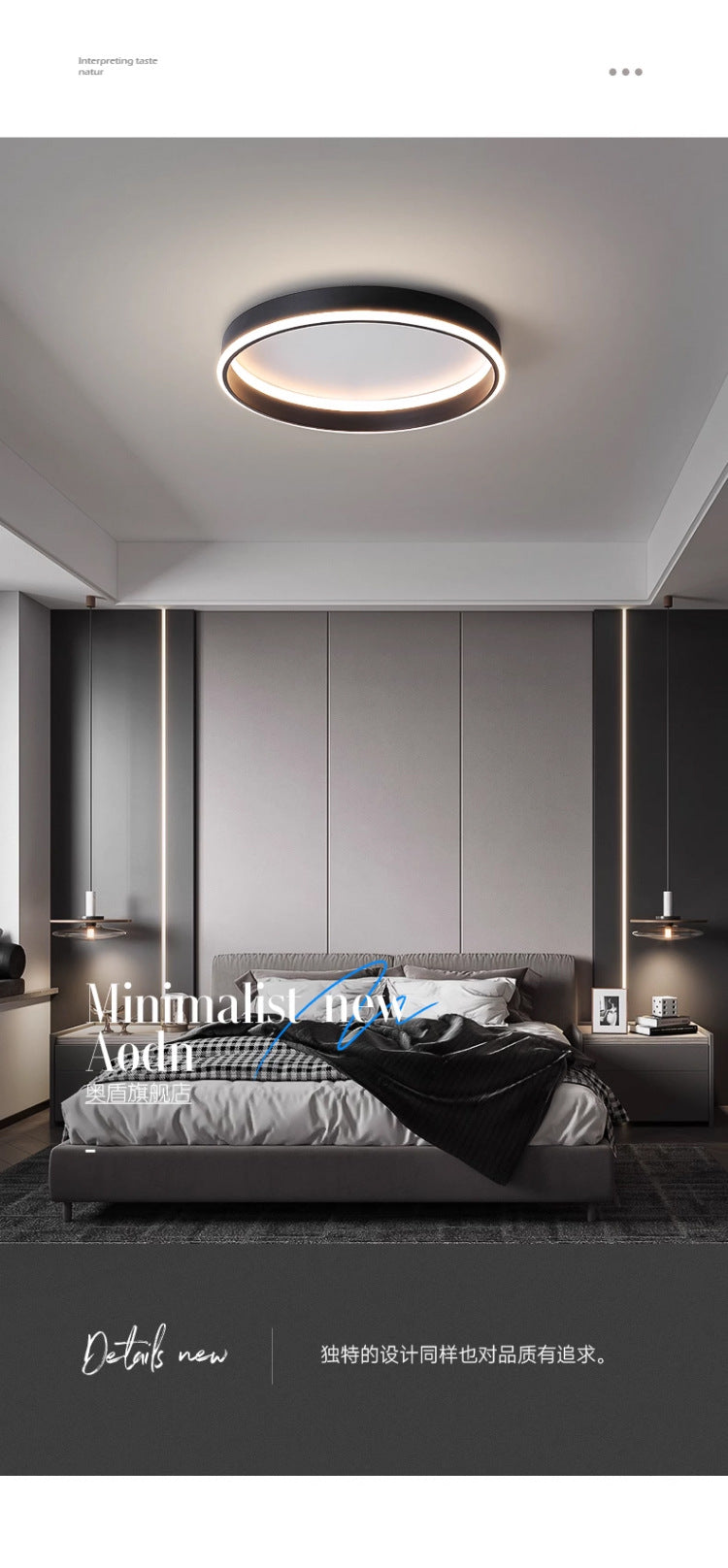 Full Spectrum Living Room Lamp Main Light Minimalist led Ceiling lamp, simple modern style, suitable for living room, dining room, study room lighting fixture