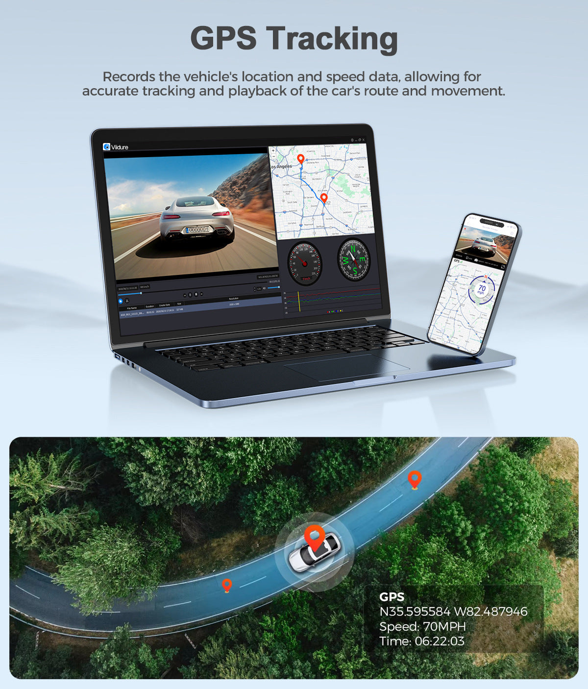 V26C4K Dual-lens Dash Cam HD Ultra Wide Angle Night Vision WiFi Front and Rear Double Recording GPS Car