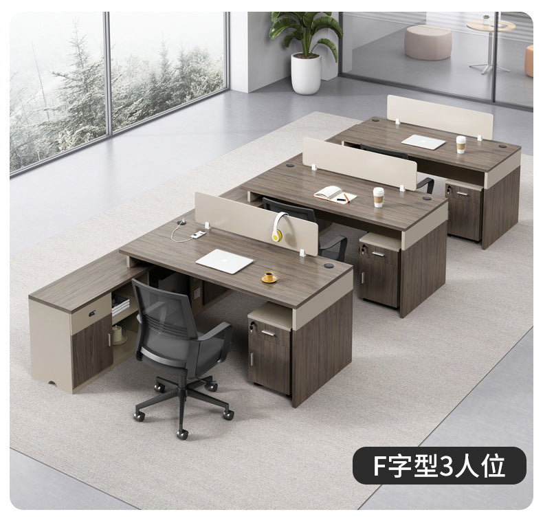 Financial Office Desk Employee Position Staff Office Desk and Chair Set Simple Modern Three-Person Company Computer Desk