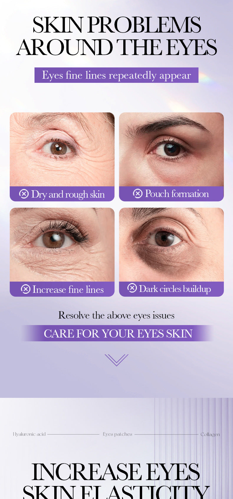 Hyaluronic Acid Microcrystalline Eye Wrinkle Patches SADOER Reduce Eye Fine Lines Eye Mask Cross-Border Wholesale