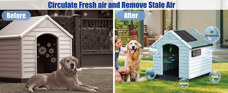 Exclusive Solar Photovoltaic Panel with Exhaust Fan Dual Fan Suitable for Backyard Chicken Coop Greenhouse Dog House Pet House