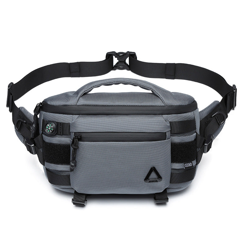 OZUKO Men's Waist Bag Waterproof High-End Crossbody Bag Chest Bag Tactical Trendy Portable Functional Travel Bag