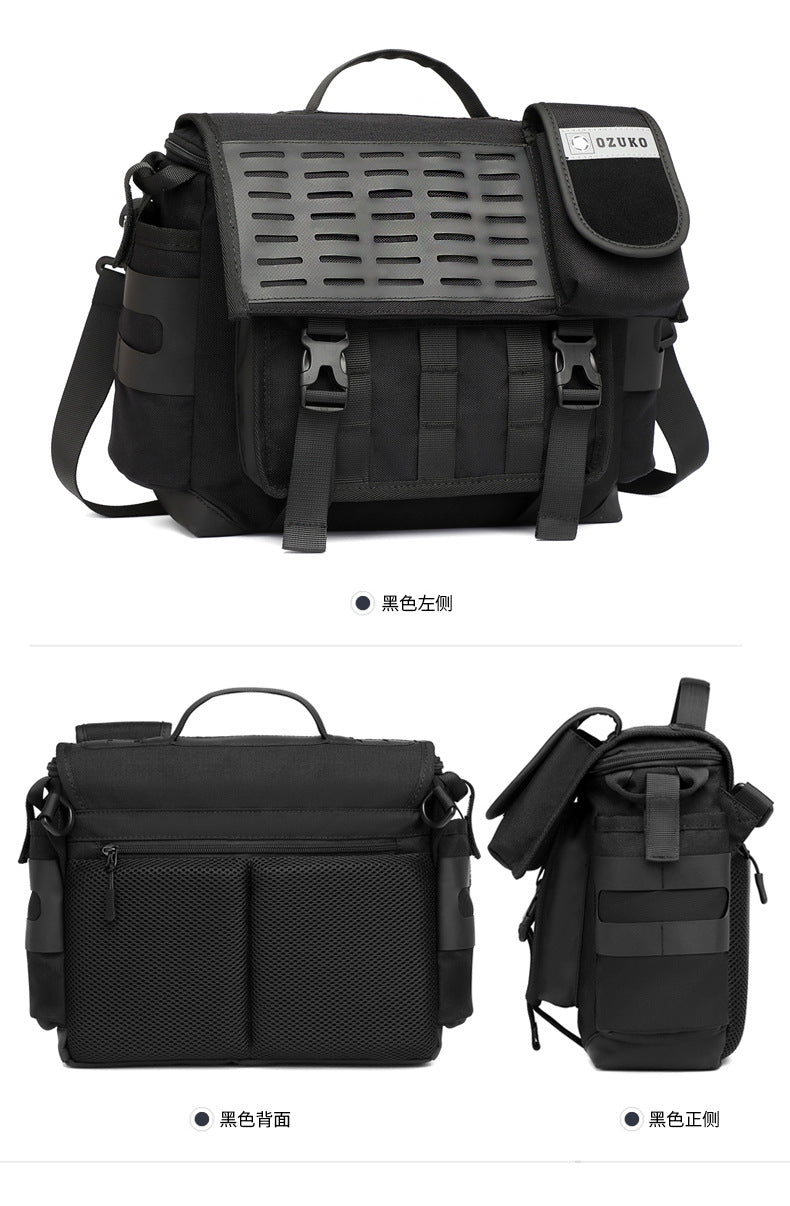 Men's Messenger Bag Multifunctional Crossbody Bag Waterproof Cycling Shoulder Bag Outdoor Commuting Tactical Style Men's Satchel