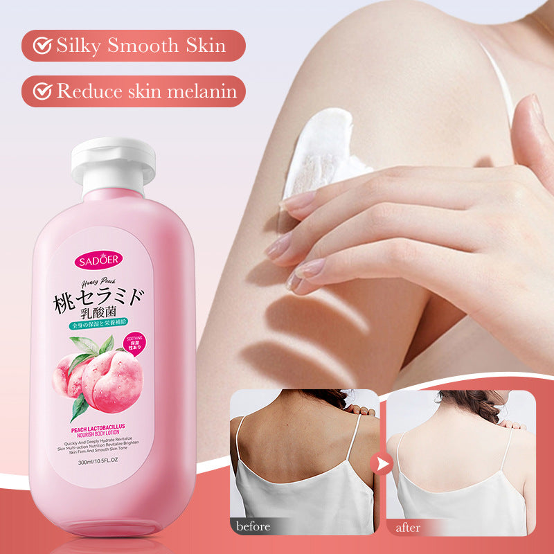 Peach Lactobacillus Body Lotion SADOER Autumn and winter moisturizing body cream cross-border foreign trade wholesale