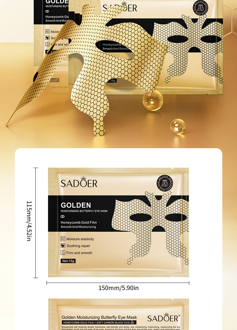 Gold Butterfly Eye Mask SADOER Eyes mask15g Moisturizing and Nourishing Tablets for Cross-Border Wholesale