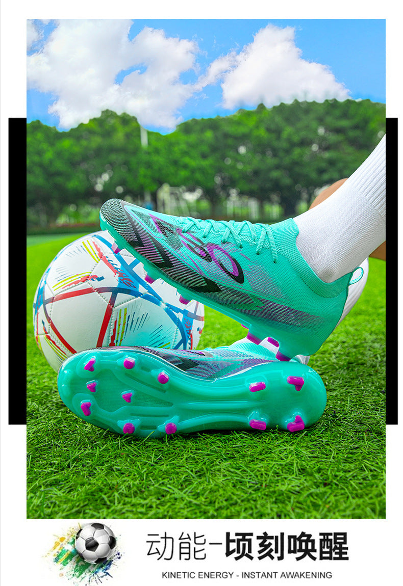 Manufacturer Football Shoes Long Spikes Student Adult Outdoor Turf Training Shoes Professional Competition Sports Shoes Wholesale