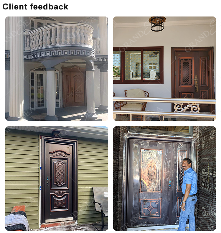 Customized Home Front Exterior Main Entry Steel Security Doors for House