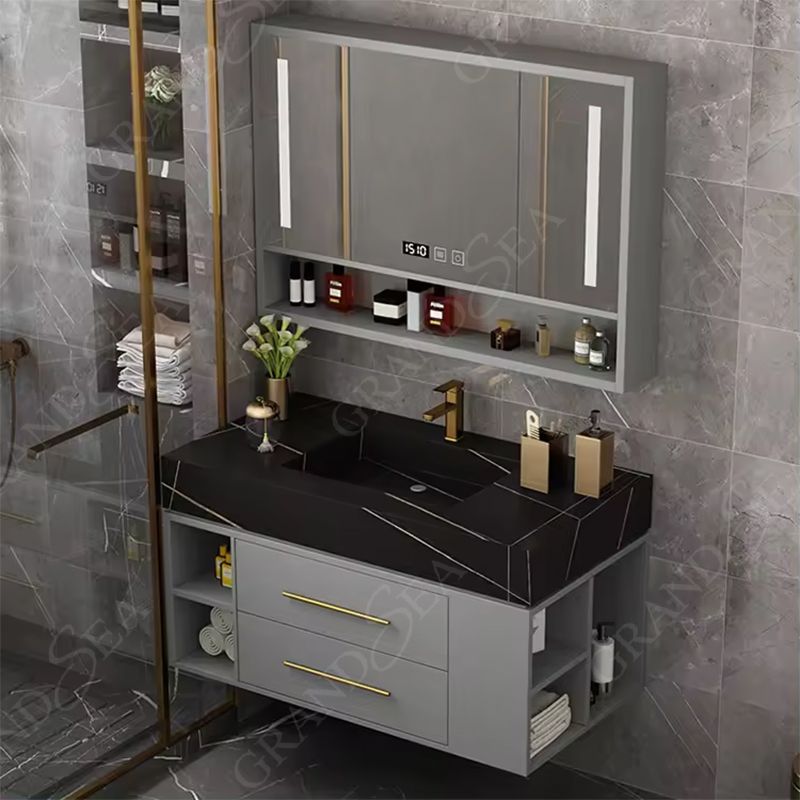 New Style 40 Inch Floating Wall 1 Sink Hanging 2 Drawers Bath Furniture Bathroom Vanity Cabinet